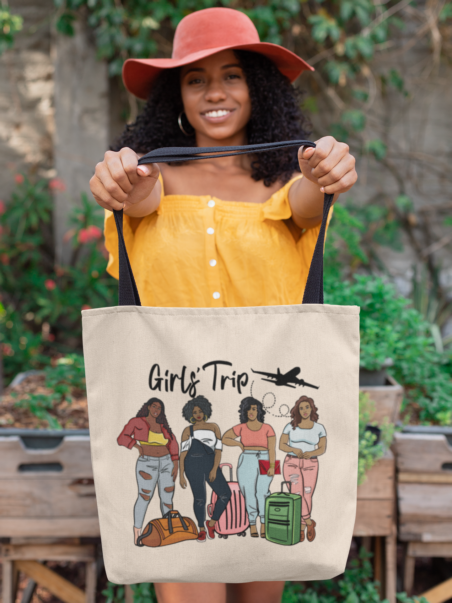 Melanin Magic: All-Over Print Tote Bag for Your Black Girls Trip