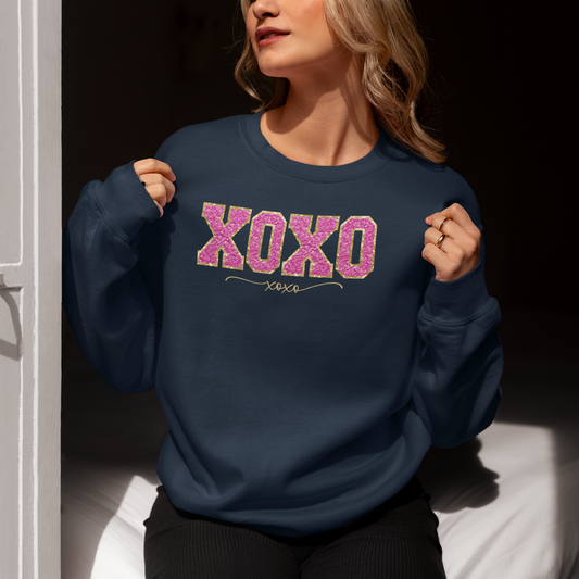 Valentines Day Sweatshirt, Valentine Shirt, Valentines Crewneck Pull Over Sweatshirt, Heart Sweater Love Shirt Unique Holiday Gift for Her XOXO