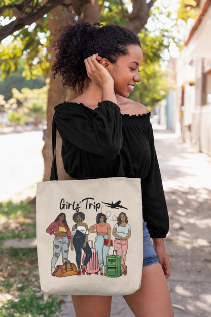 Melanin Magic: All-Over Print Tote Bag for Your Black Girls Trip