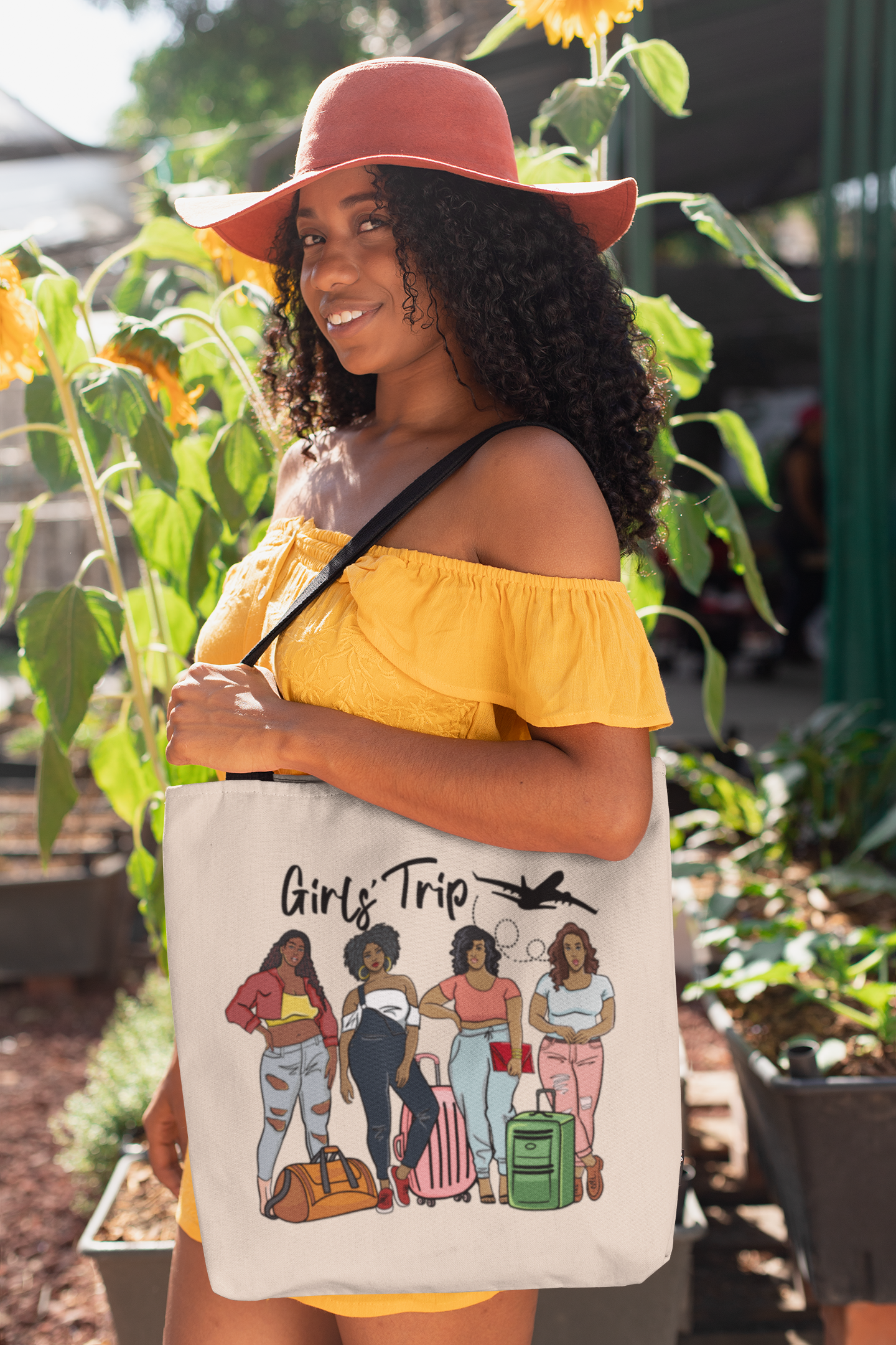 Melanin Magic: All-Over Print Tote Bag for Your Black Girls Trip