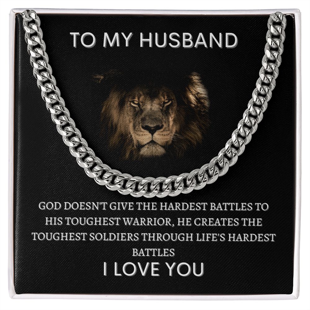 To My Husband Lion Cuban Link Chain Gift 🦁⛓️❤️