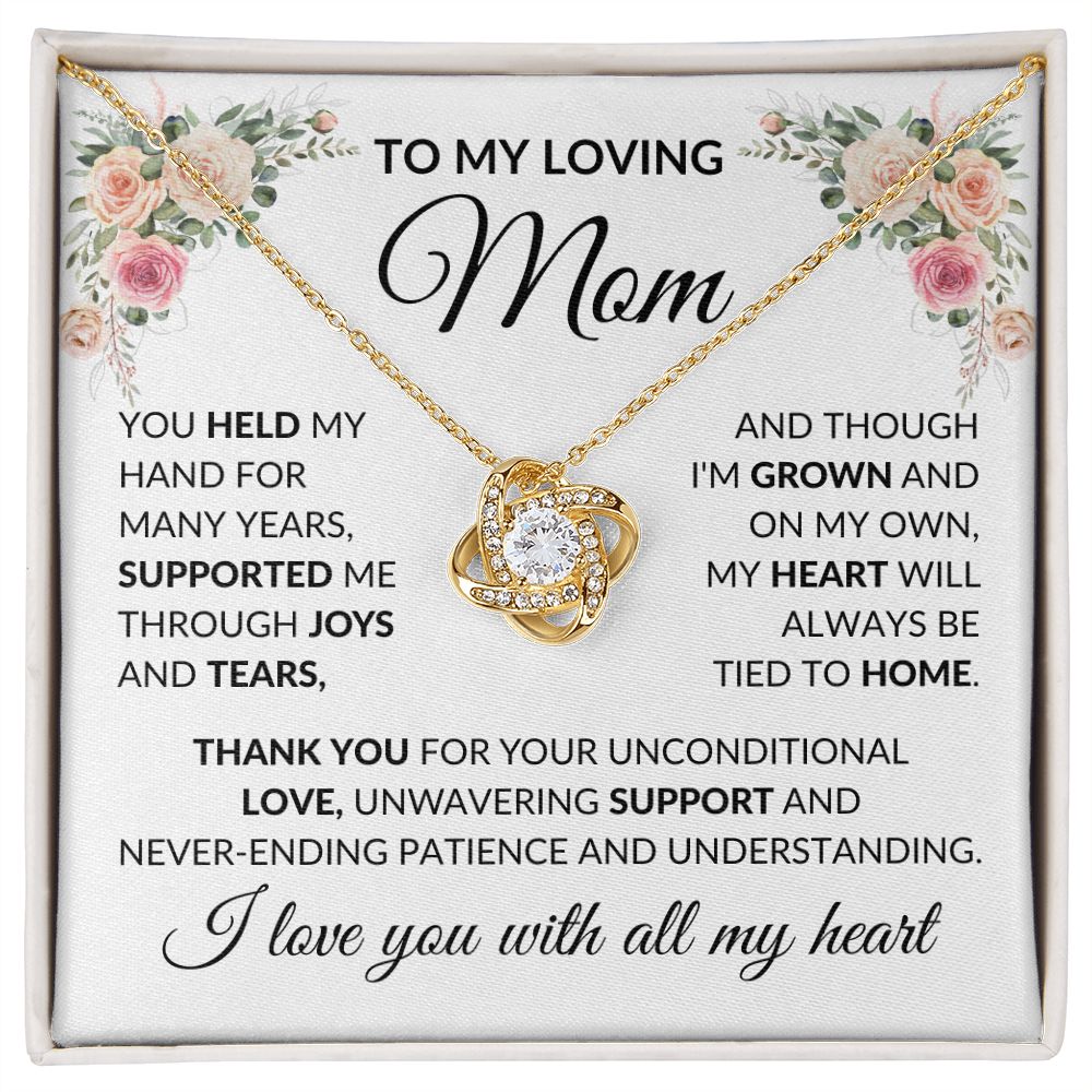 To My Loving Mom | Love Knot Necklace | I Love You With All My Heart