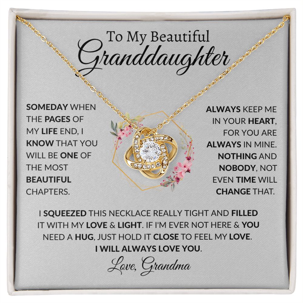 To My Beautiful Granddaughter | Love Knot Necklace | I Will Love You Always