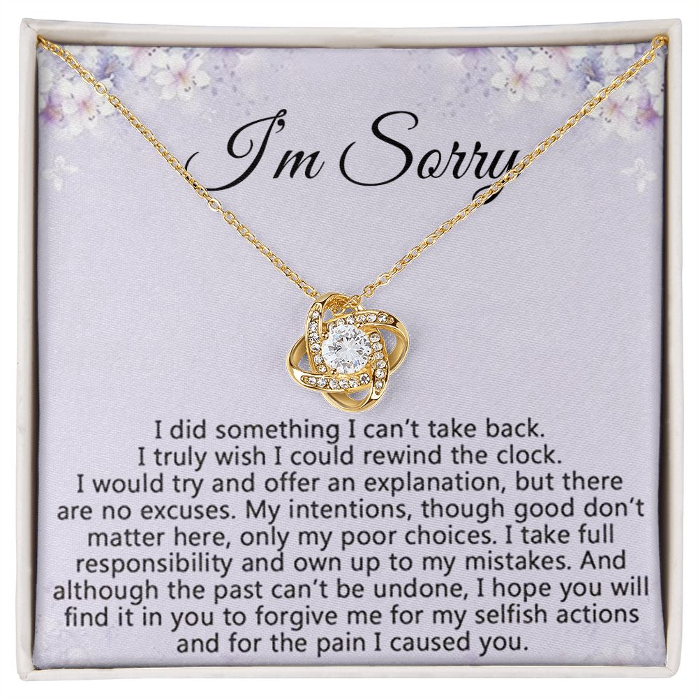 I'm Sorry| Forgive Me - Love Knot Necklace