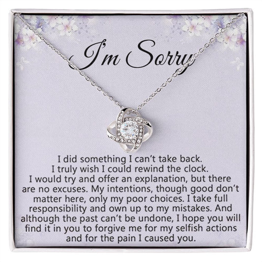I'm Sorry| Forgive Me - Love Knot Necklace