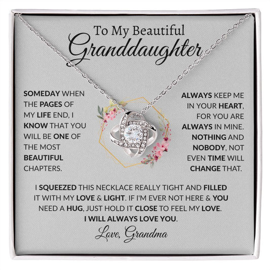 To My Beautiful Granddaughter | Love Knot Necklace | I Will Love You Always