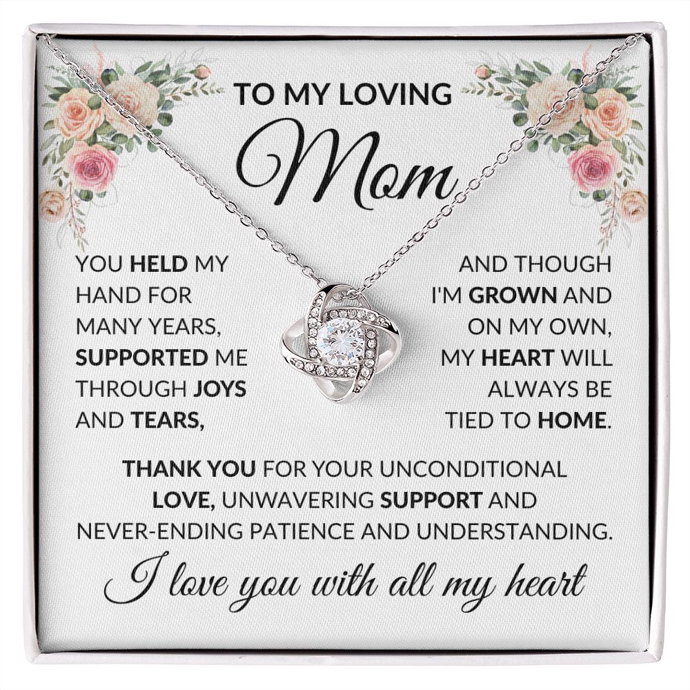 To My Loving Mom | Love Knot Necklace | I Love You With All My Heart