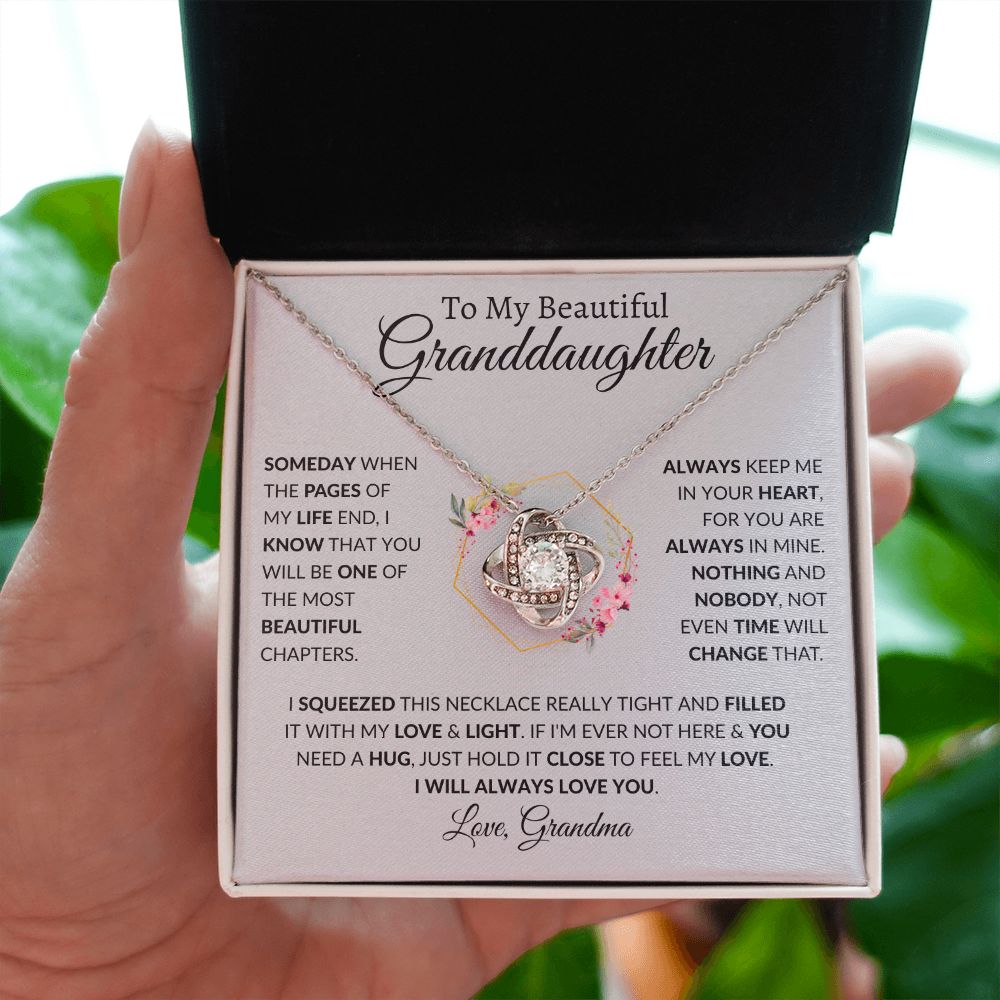 To My Beautiful Granddaughter | Love Knot Necklace | I Will Love You Always