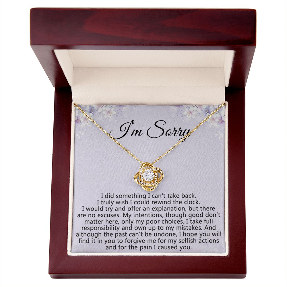 I'm Sorry| Forgive Me - Love Knot Necklace