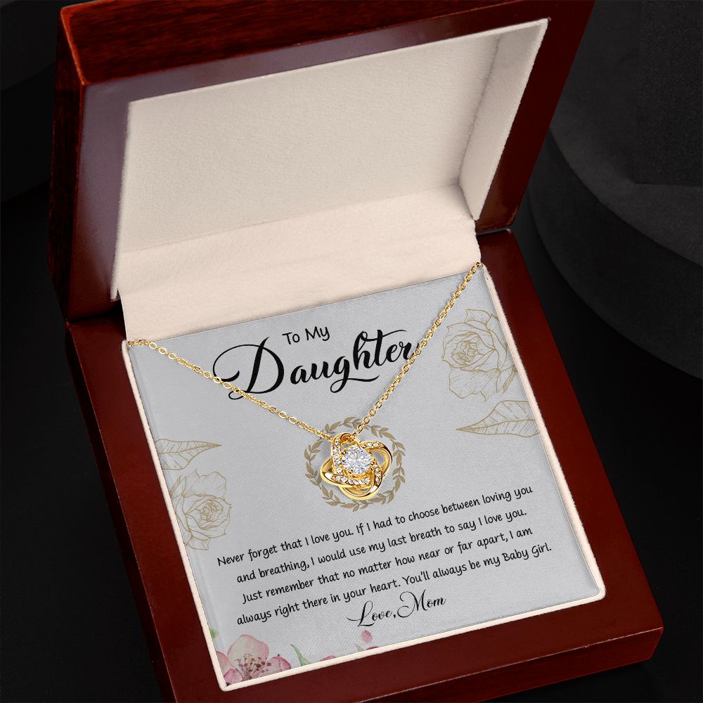 To My Daughter| There In Your Heart - Love Knot Necklace