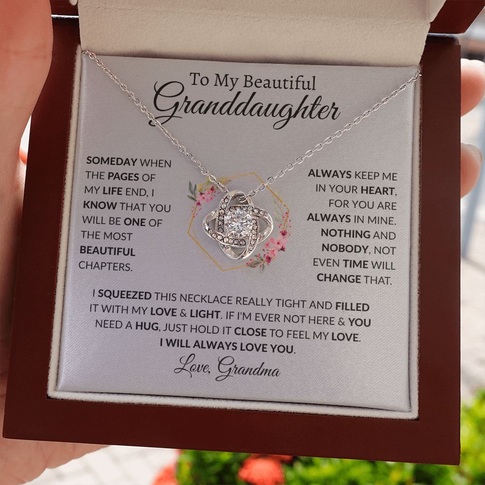 To My Beautiful Granddaughter | Love Knot Necklace | I Will Love You Always
