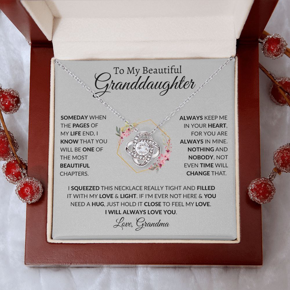 To My Beautiful Granddaughter | Love Knot Necklace | I Will Love You Always