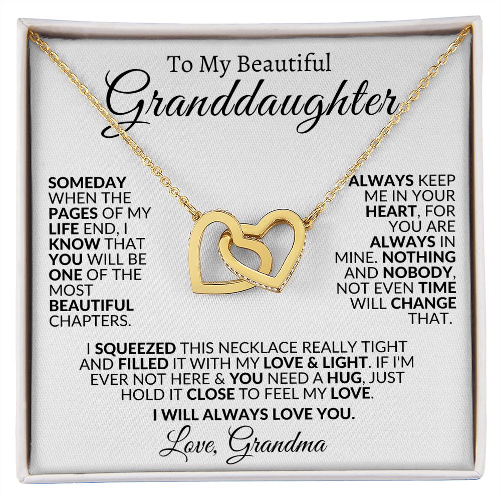 To My Beautiful Granddaughter | Interlocking Hearts | Love Grandma