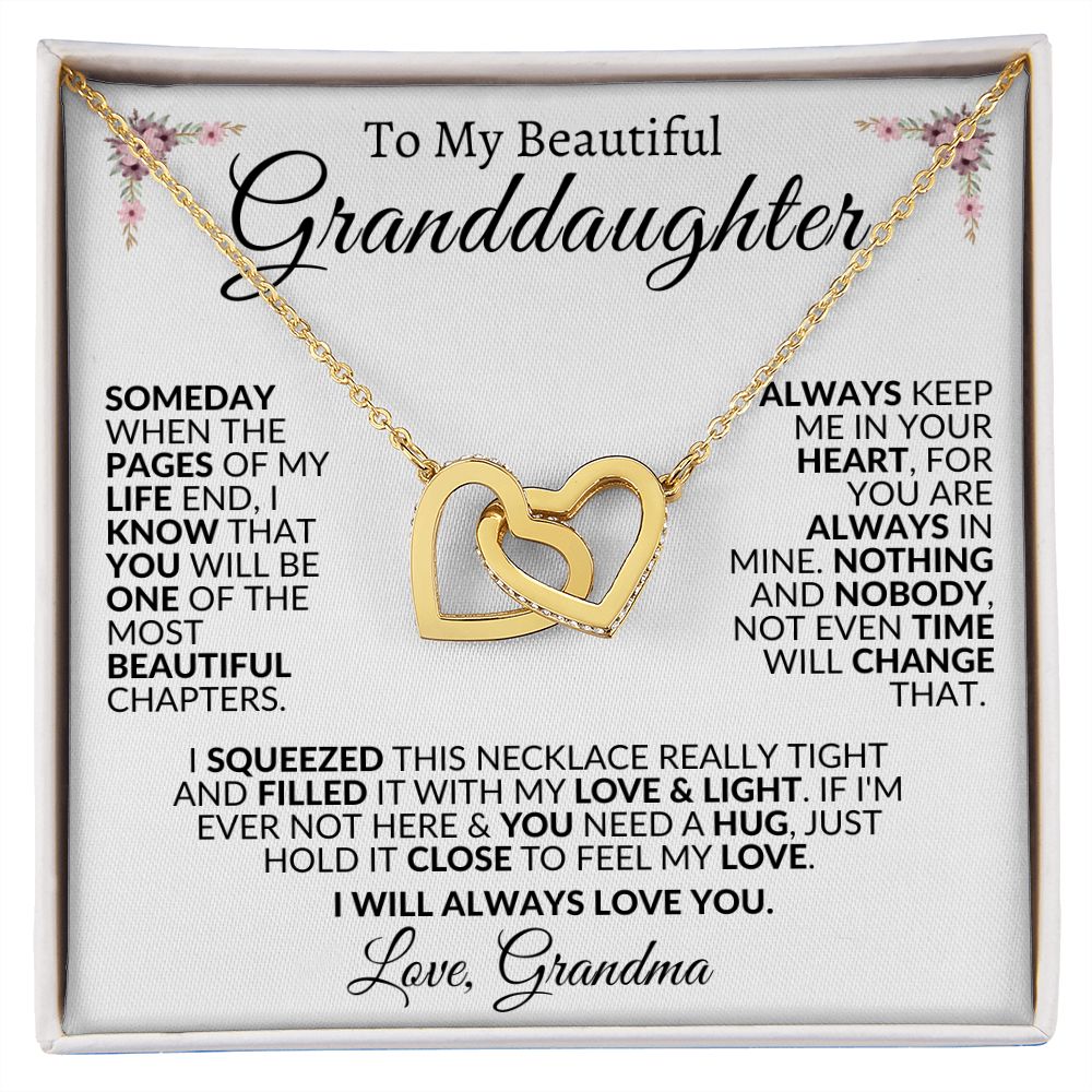 To My Beautiful Granddaughter | Interlocking Hearts Necklace | Love Grandma