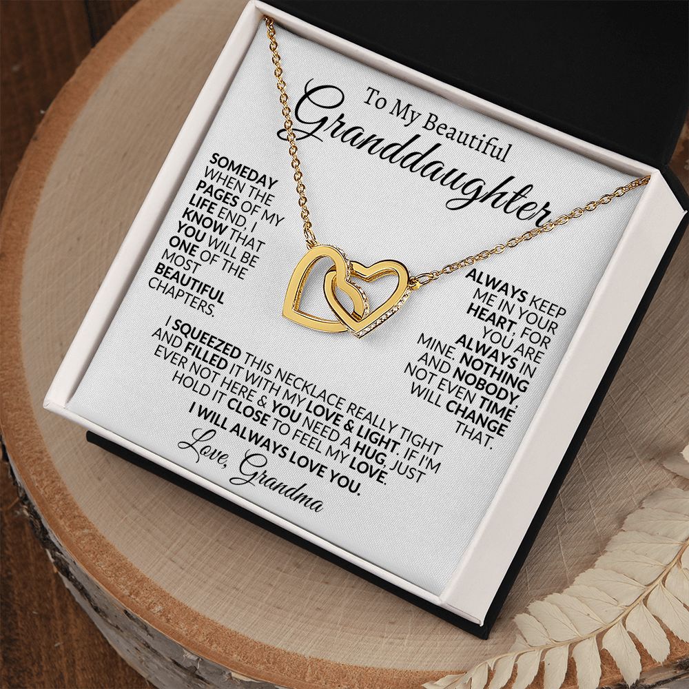 To My Beautiful Granddaughter | Interlocking Hearts | Love Grandma
