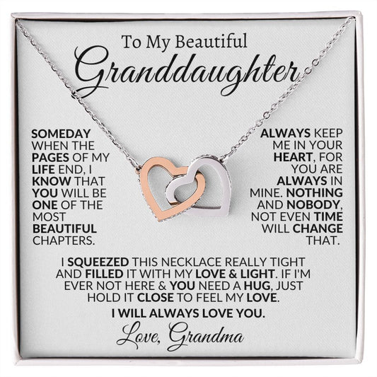 To My Beautiful Granddaughter | Interlocking Hearts | Love Grandma