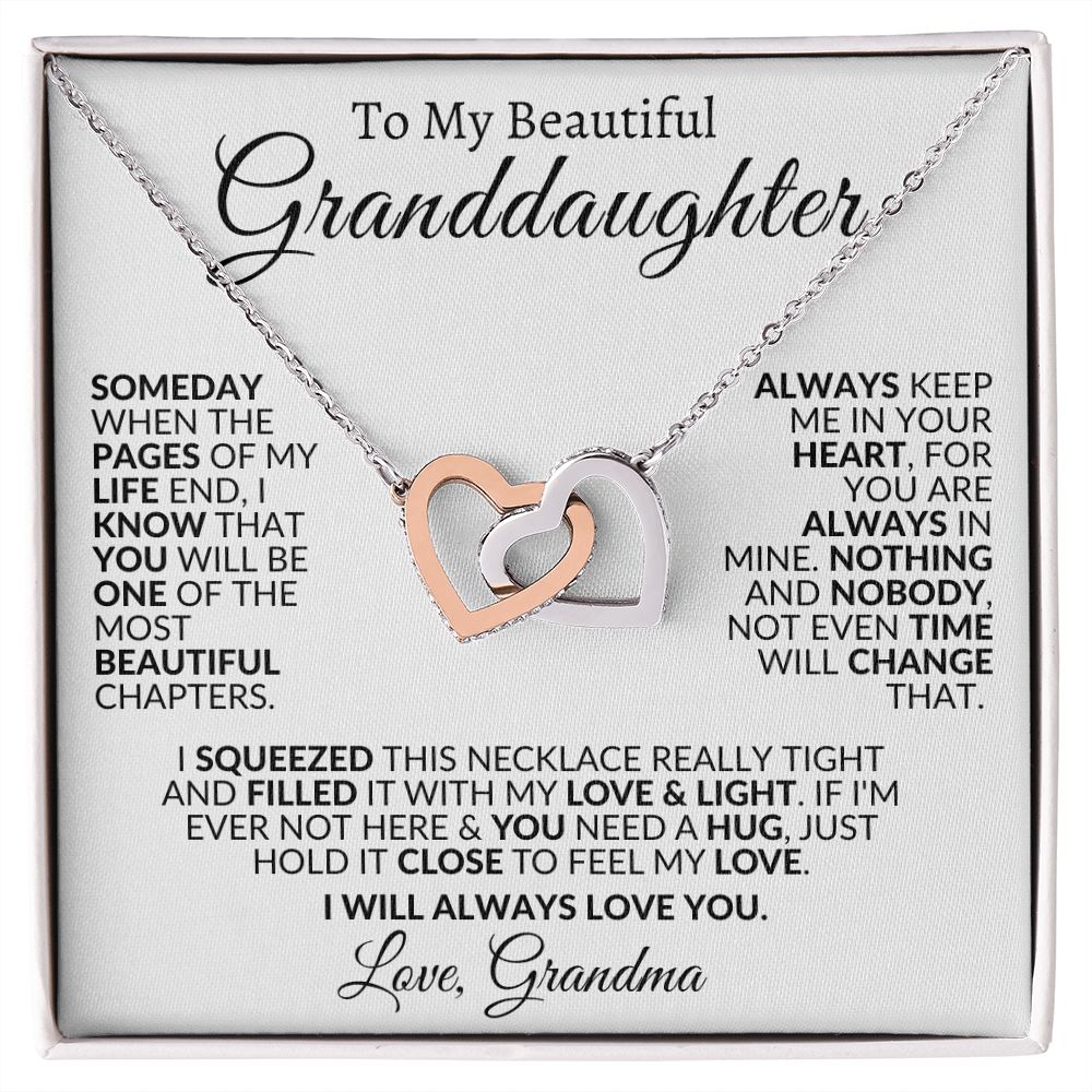 To My Beautiful Granddaughter | Interlocking Hearts | I Love Grandma