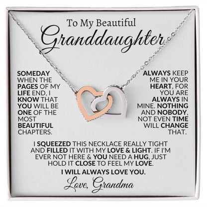 To My Beautiful Granddaughter | Interlocking Hearts | I Love Grandma