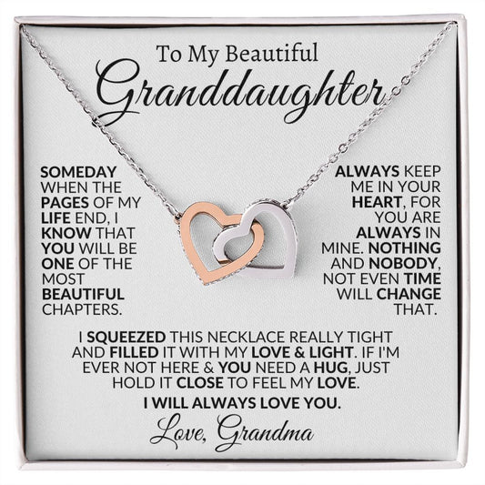 To My Beautiful Granddaughter | Interlocking Hearts | I Love Grandma