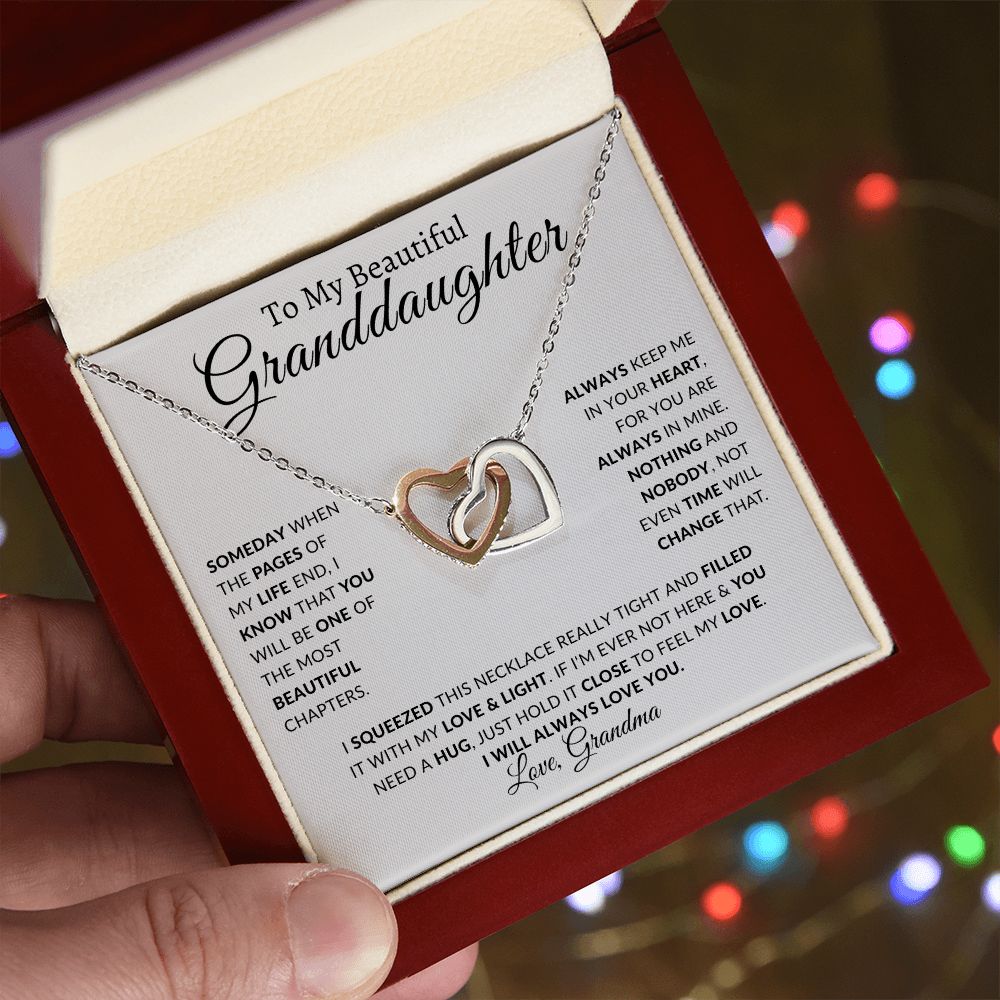 To My Beautiful Granddaughter | Interlocking Hearts | Love grandma