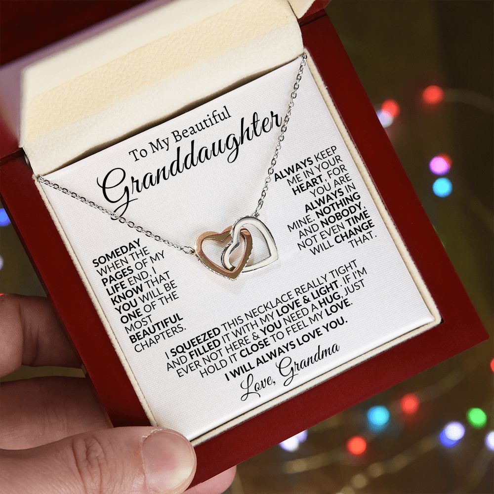 To My Beautiful Granddaughter | Interlocking Hearts | Love Grandma