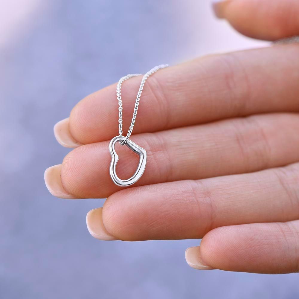 To My Beautiful Wife Delicate Heart Necklace Gift ❤️