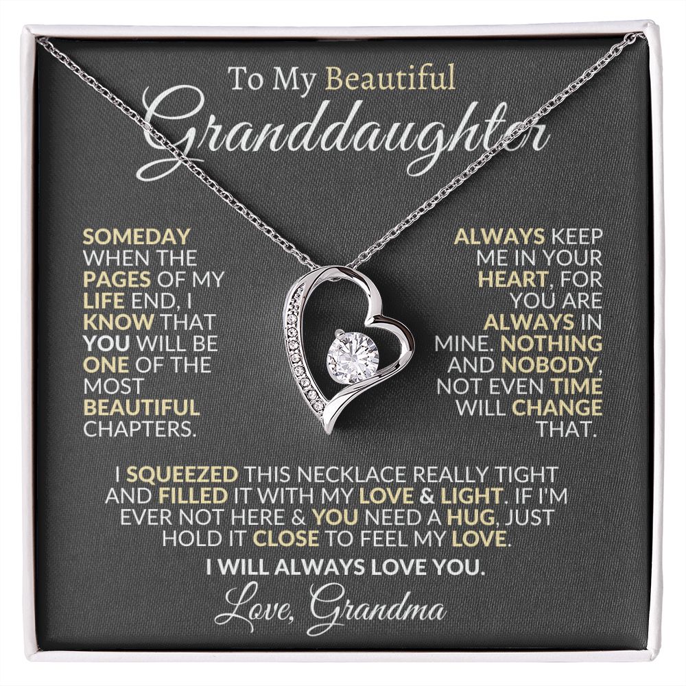 To My Beautiful Granddaughter Forever Love Necklace From Grandma