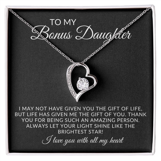 To My Bonus Daughter | Forever Love Necklace | I Love You With All My Heart