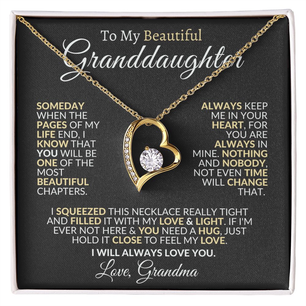 To My Beautiful Granddaughter Forever Love Necklace From Grandma
