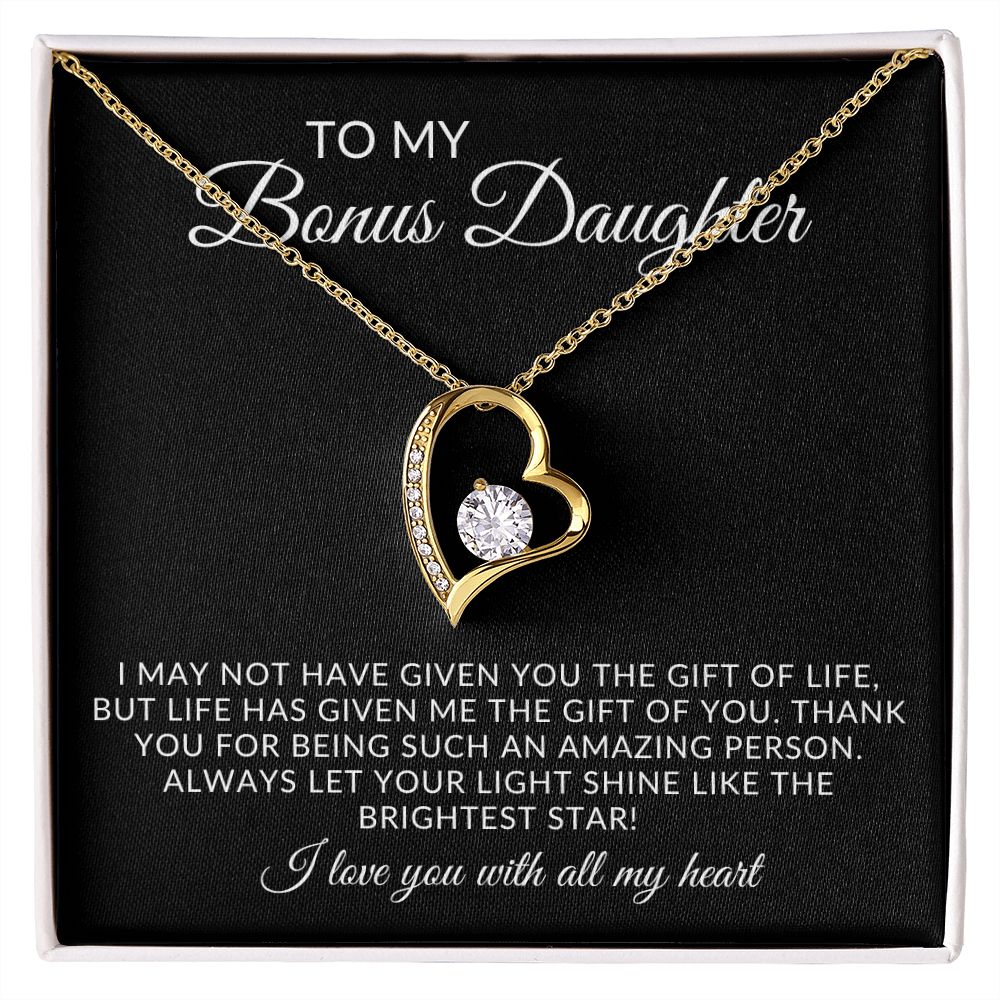 To My Bonus Daughter Forever Love Necklace Gift