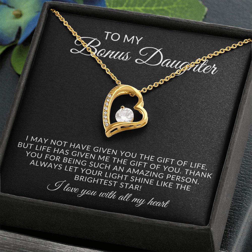 To My Bonus Daughter Forever Love Necklace Gift